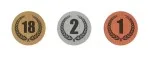 Embleme mit Wunschtext für Pokale und Medaillen mit Siegerkranz