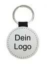 Schlüsselanhänger rund Kunstleder mit eigenem Logo
