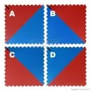 Taekwondo Matte rot/blau octagon
