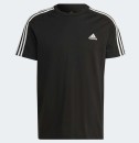 adidas Essentials Single Jersey 3-Streifen T-Shirt schwarz/ weiß