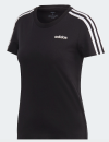 adidas T-Shirt Slim Fit schwarz mit weißen Schulterstreifen