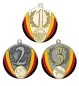 Preview: Medaillen mit Deutschlandfahnen in gold, silber oder bronze. Durchmesser ca. 7 cm. Emblemgröße 2,5 cm.