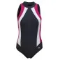 Preview: Badeanzug - Schwimmanzug Olivia graphit/pink/weiß