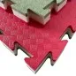 Preview: Puzzlematte Tatami Hybrid HC40 olivgrün/rot 100 cm x 100 cm x 4 cm