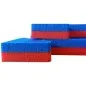 Preview: Colchoneta puzzle kárate homologada WKF rojo/azul Tatamix 100x100 x 2cm