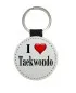 Preview: Porte-clés en différentes couleurs motif I Love Taekwondo