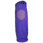 Preview: Bolsa para esterilla de yoga violeta con flor de la vida en oro 74x19 cm