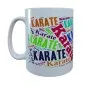 Preview: taza blanca estampada con Karate multicolor
