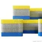 Preview: Tapis d arts martiaux J40D bleu/gris/jaune 100 cm x 100 cm x 4 cm