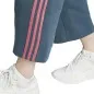 Preview: adidas Damen Icons 3-Streifen Trainingshose blau mit pinken Streifen IM2451