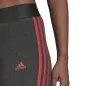Preview: adidas Damen Sporthose eng anthrazit mit pinken Streifen
