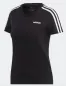 Preview: adidas T-Shirt Slim schwarz mit weißen Schulterstreifen Vorderseite