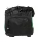 Preview: Bolsa de deporte con función de mochila en negro con inserciones laterales en turquesa