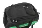 Preview: Sports bag with rucksack function in black with green side inserts