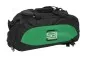 Preview: Bolsa de deporte con función de mochila en negro con inserciones laterales de color verde