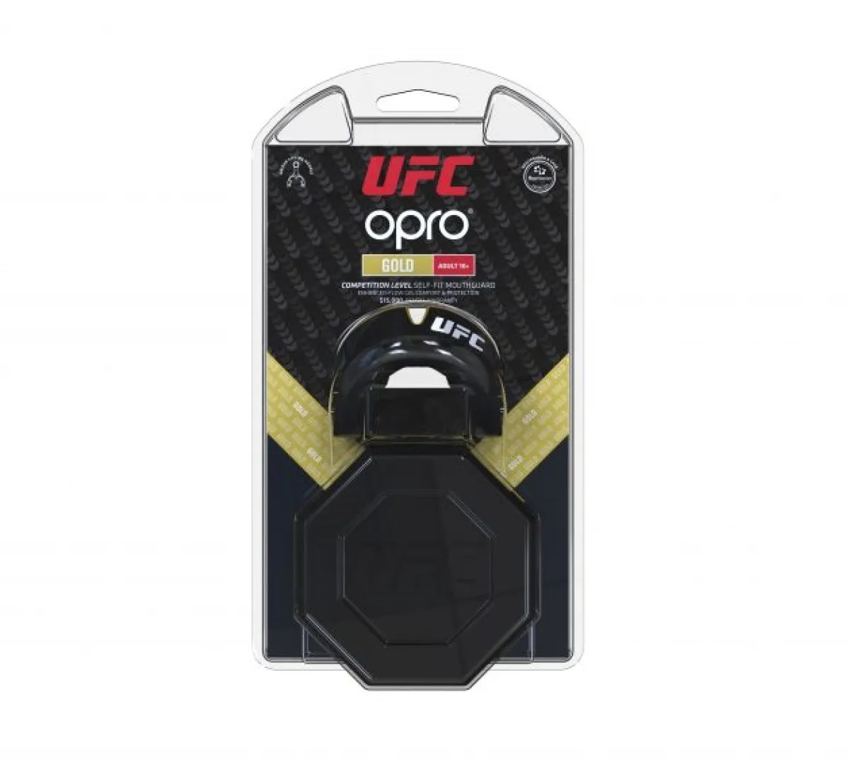 Protector bucal OPRO UFC Gold - negro/oro, Senior