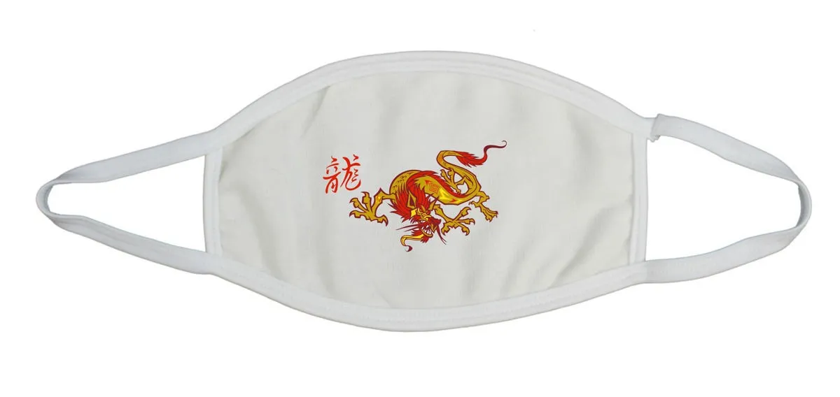 Mouth-nose mask cotton beige Dragon
