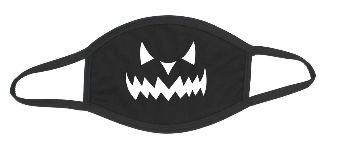 Masque bouche et nez en coton noir avec Halloween