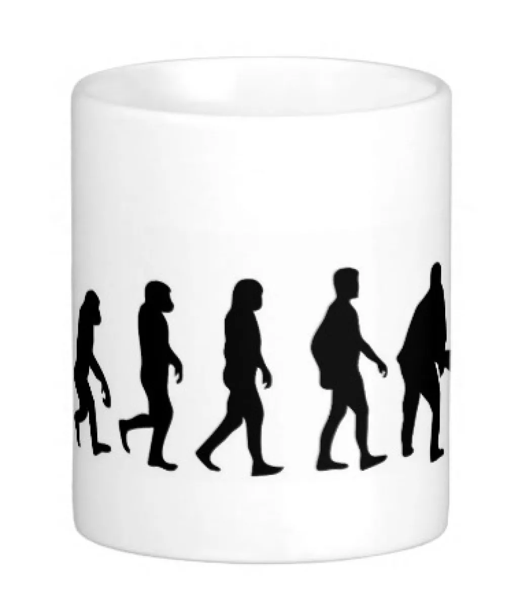 White mug printed with Aikido Evolution