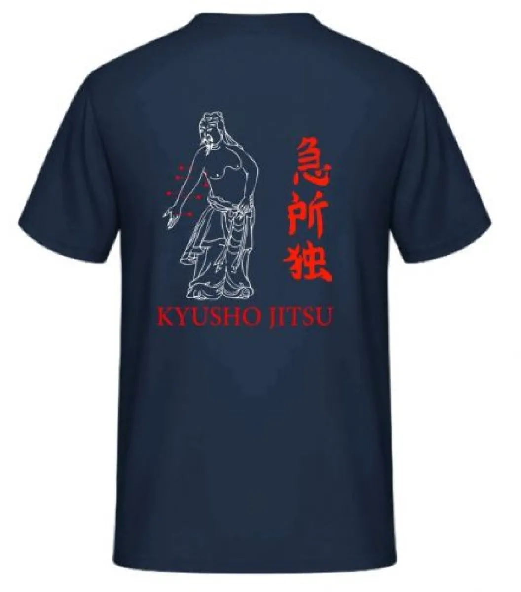 Ladies T-shirt dark blue with Kyusho print