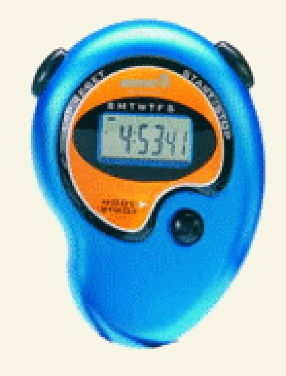 Cronómetro azul/amarillo con muchas funciones