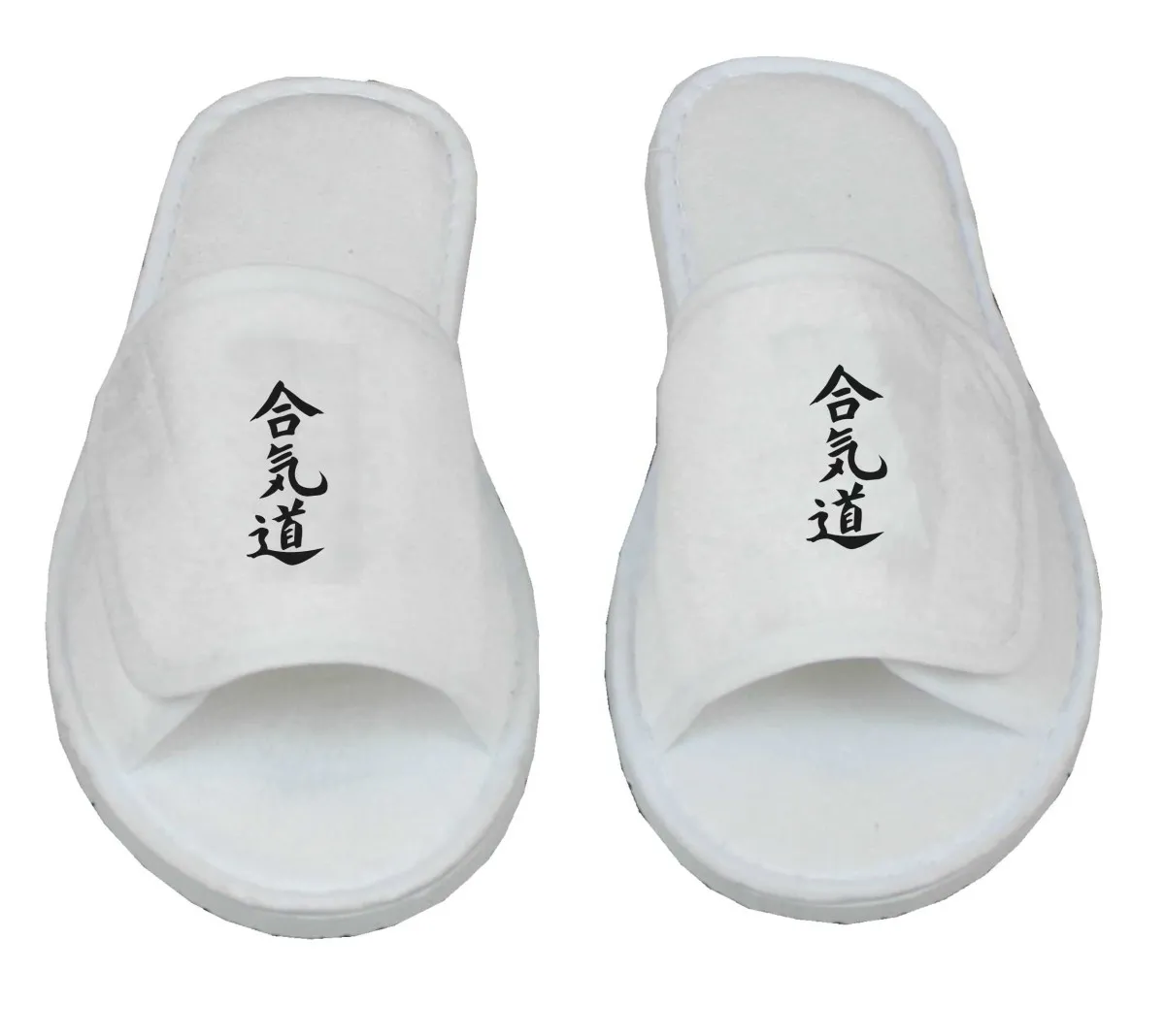Frottee Slipper mit Aikido Schriftzeichen Kanji