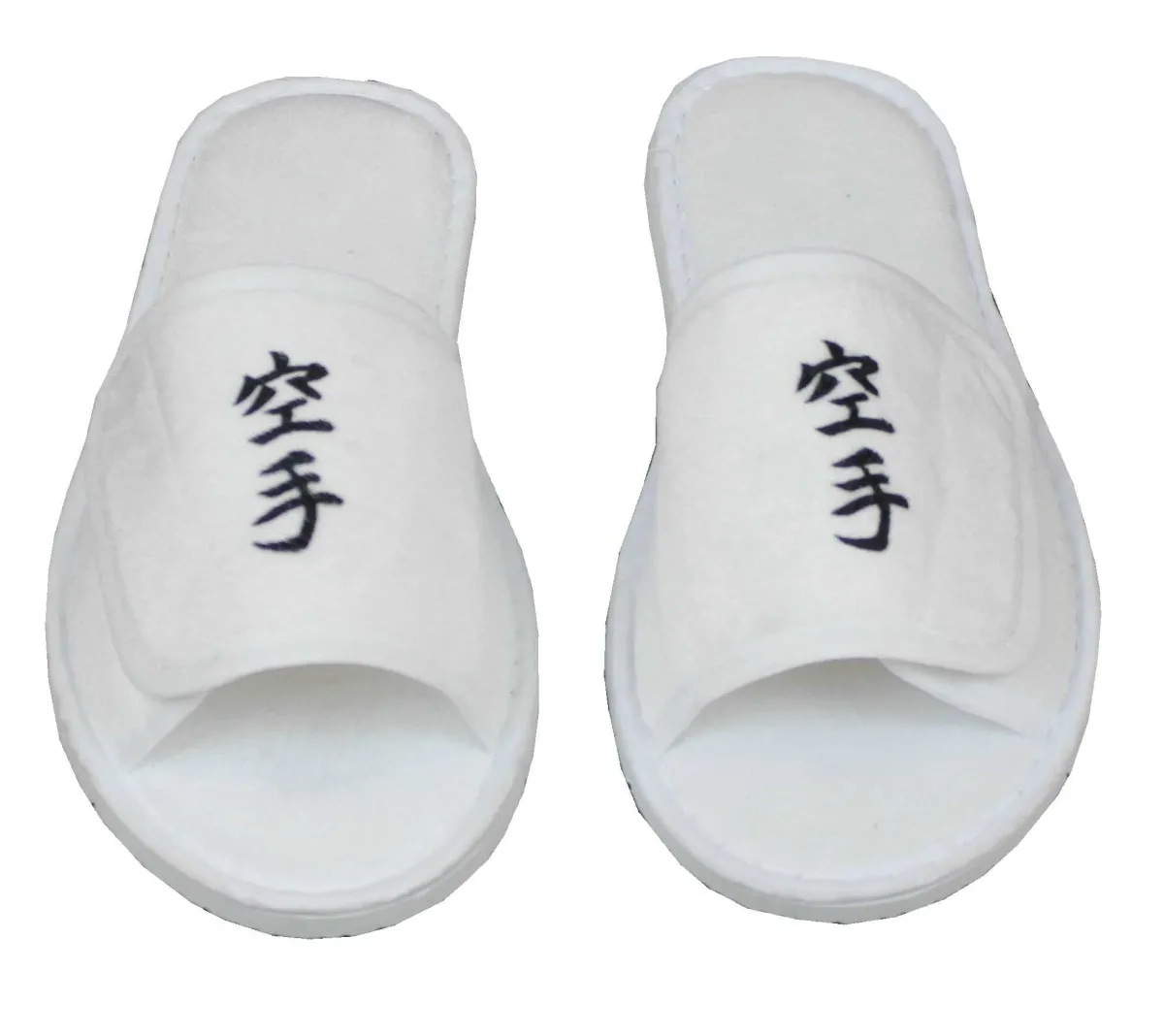 Frottee Slipper mit Karate Schriftzeichen Kanji
