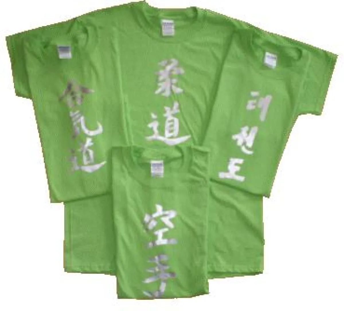 T-Shirt grün mit silbernem Kanji