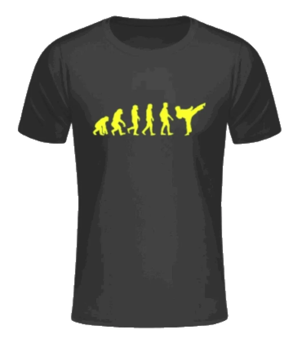 T-Shirt schwarz Evolution Kick neon gelb