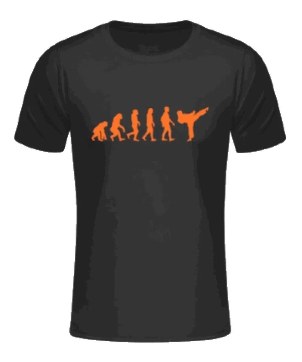 T-Shirt schwarz Evolution Kick neon orange