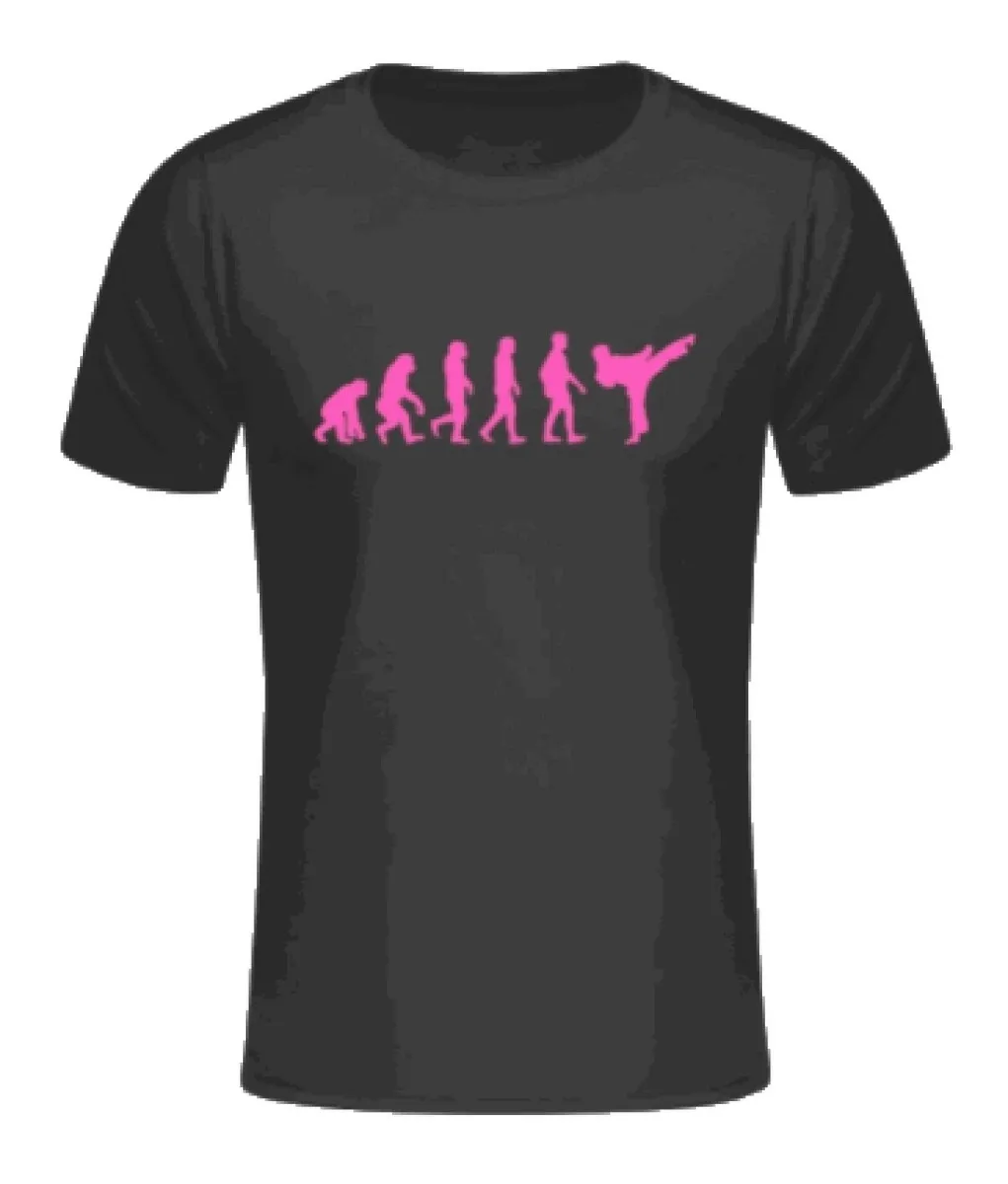 T-Shirt schwarz Evolution Kick neon pink