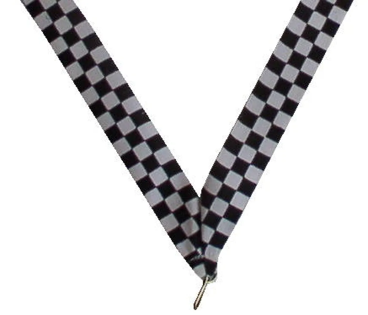 Medal ribbon black/white chequered