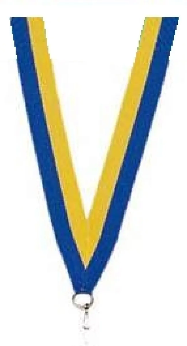 Medallas cinta amarilla y azul