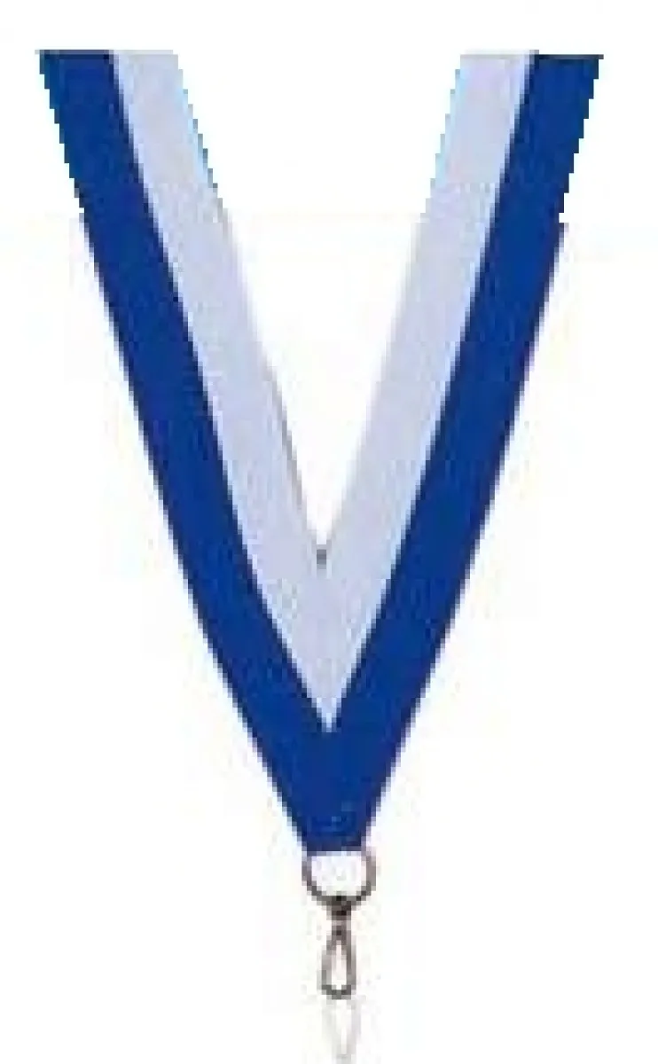 Medaillen Band weiß/blau