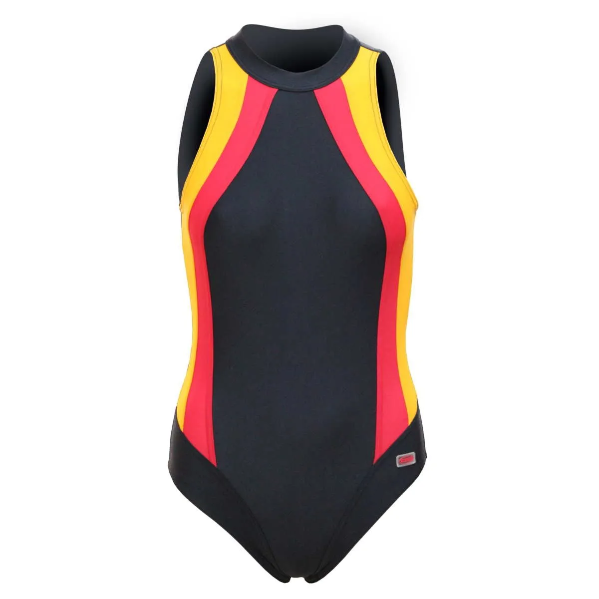 Badeanzug | Schwimmanzug OLIVIA I schwarz gelb rot