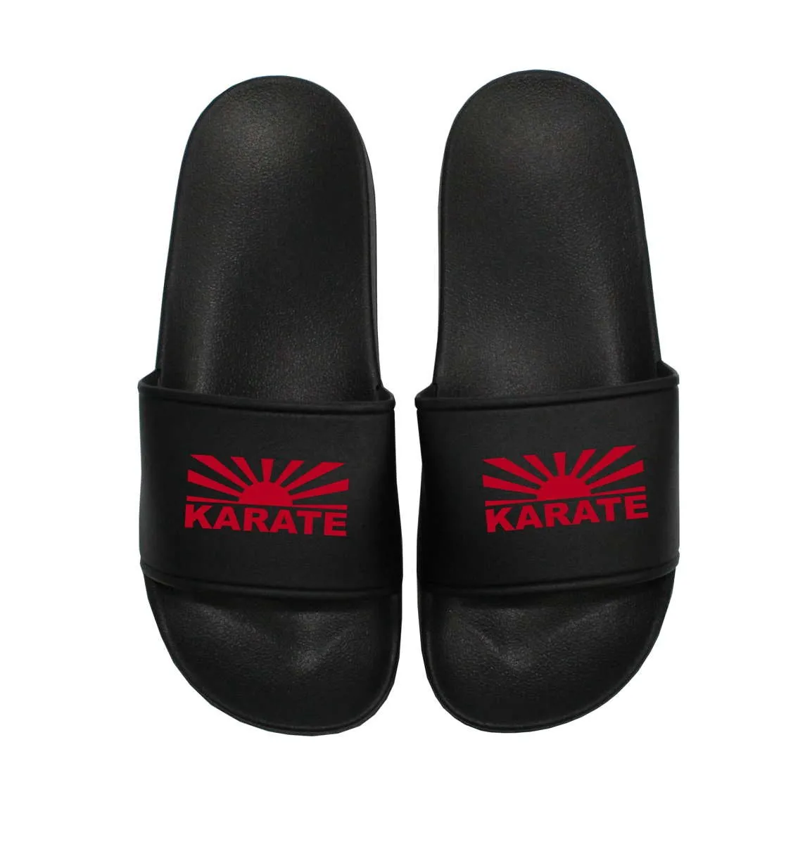 Bath slippers karate black japanese flag