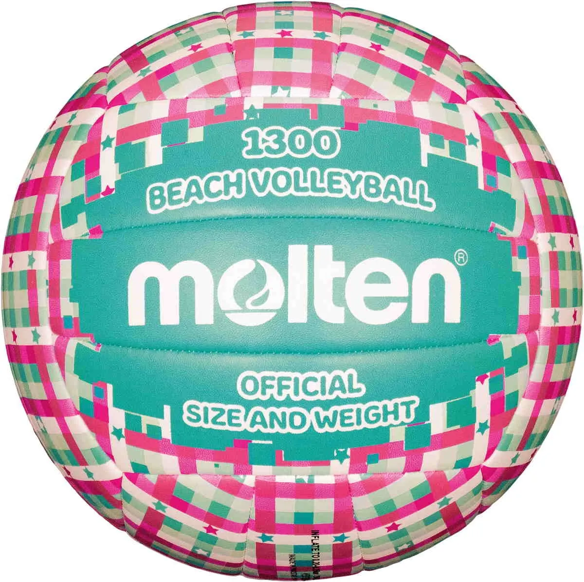 Beach volleyball turquoise/pink/white