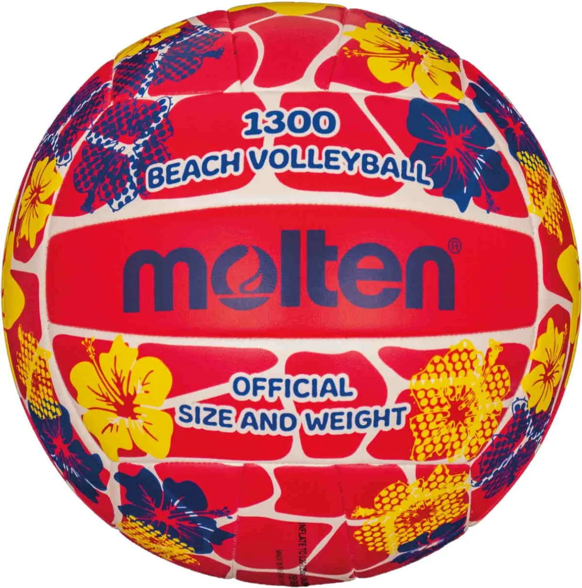 Balón de voleibol de playa rojo con diseno de flores