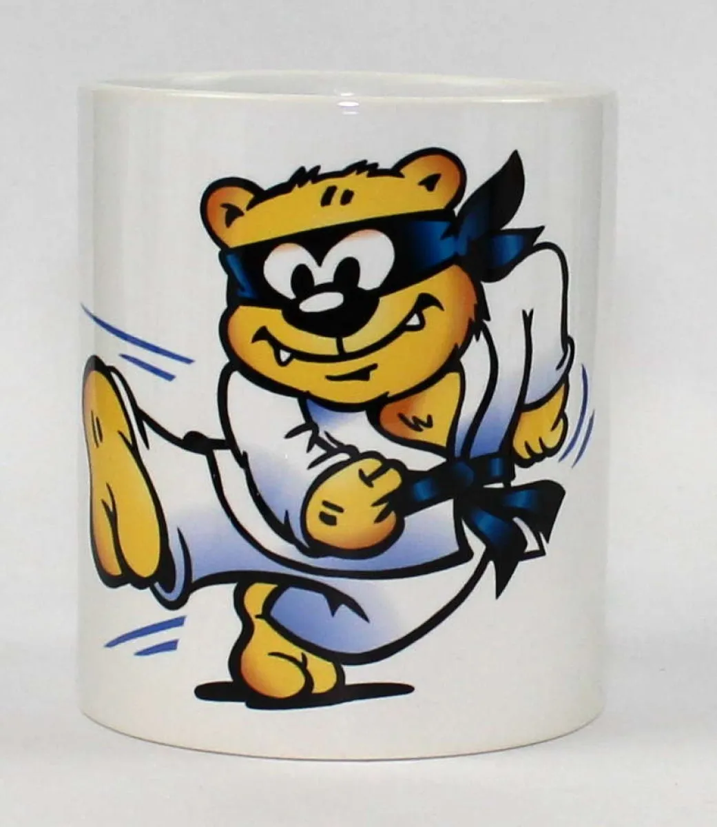 Mug with martial arts bear