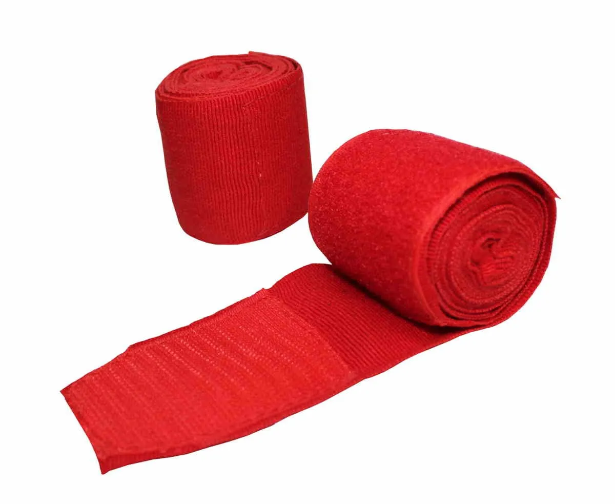 Boxbandagen elastisch 250 cm für Boxhandschuhe rot