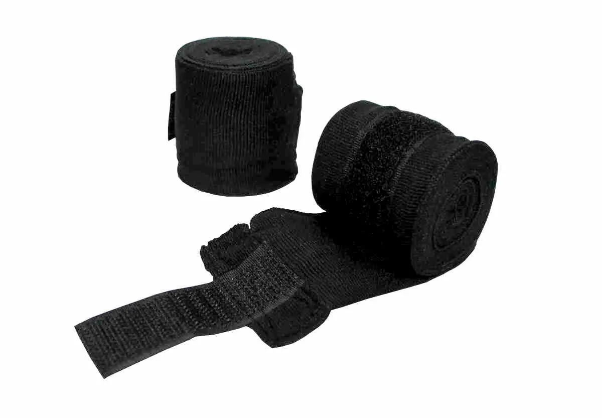 Boxbandagen elastisch 250 cm für Boxhandschuhe schwarz