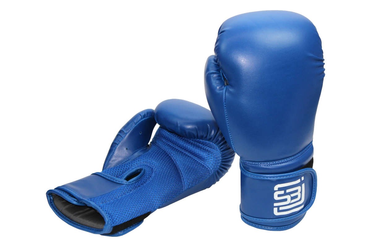 blau Kunstleder mit Boxhandschuhe Klettverschluss