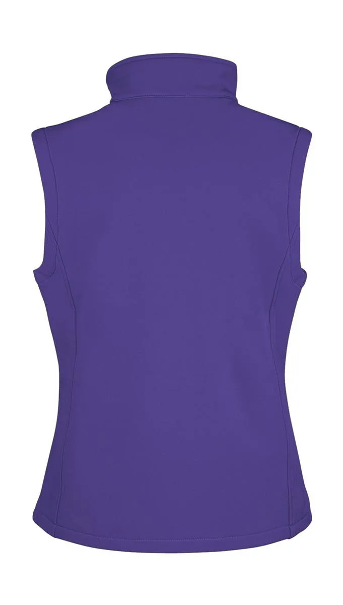 Damen Softshell Bodywarmer lila/schwarz bedruckbar Rückseite