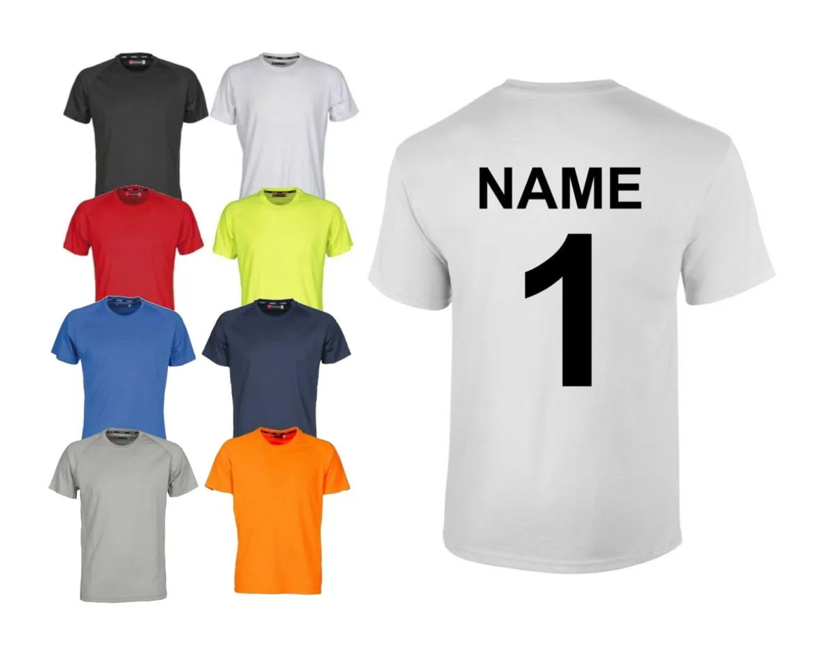 Children s functional shirt with name and shirt number