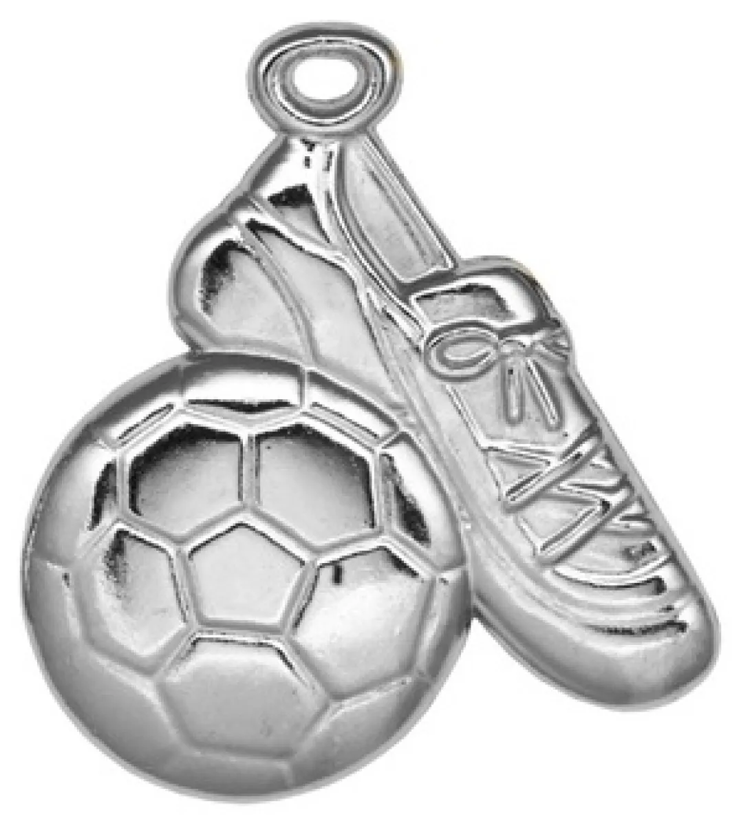 Fußball-Medaille, 53 x 50 mm silber