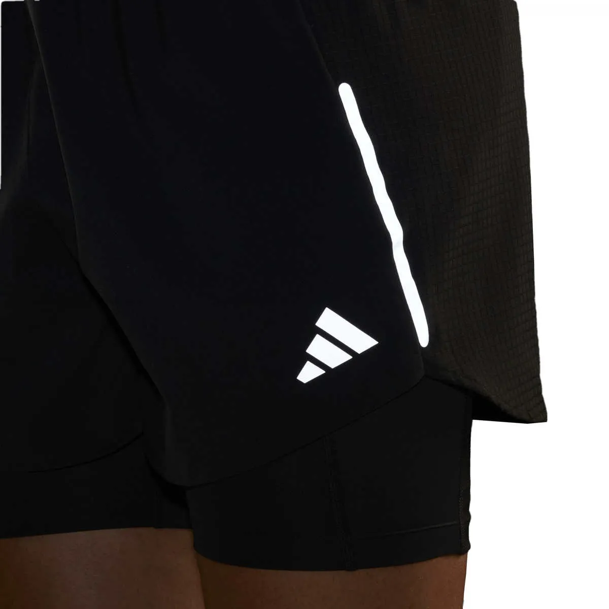 adidas 2-in-1 running shorts Herren schwarz