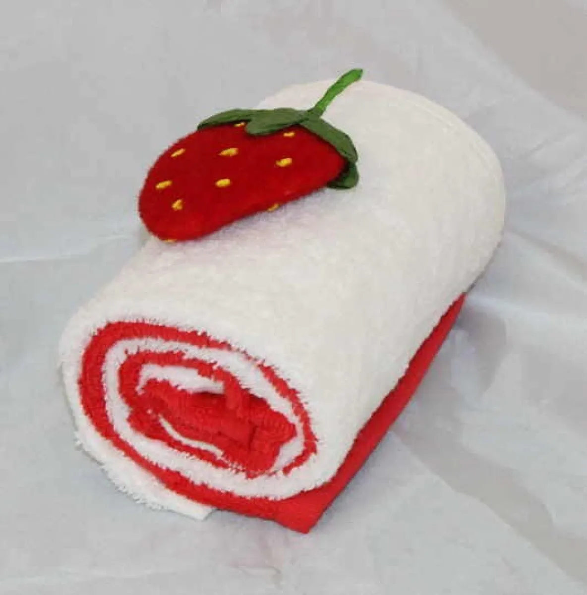 Handtuchtorte Handtuchrolle Erdbeer rot/weiß