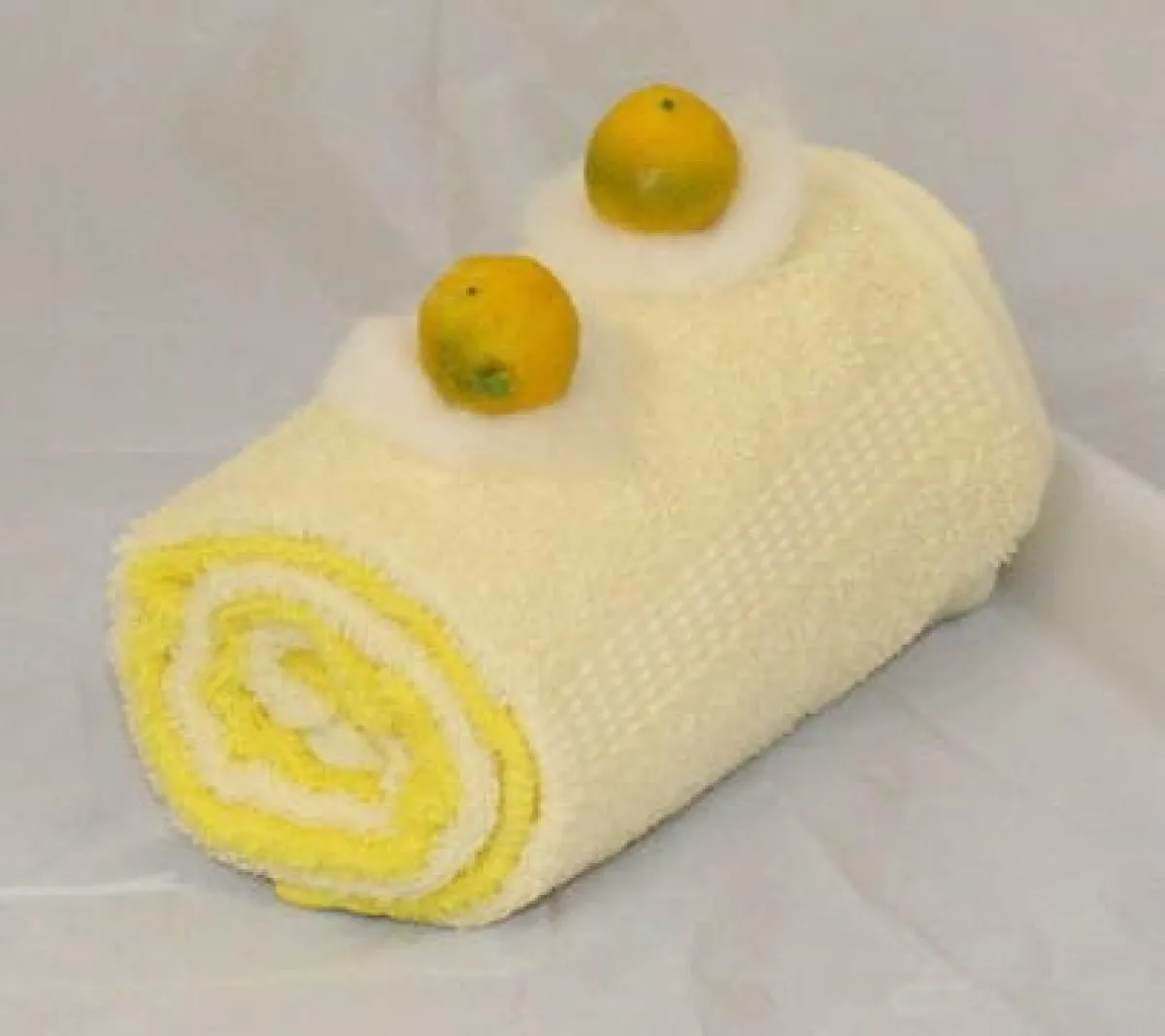 Handtuchtorte Handtuchrolle Zitrone gelb