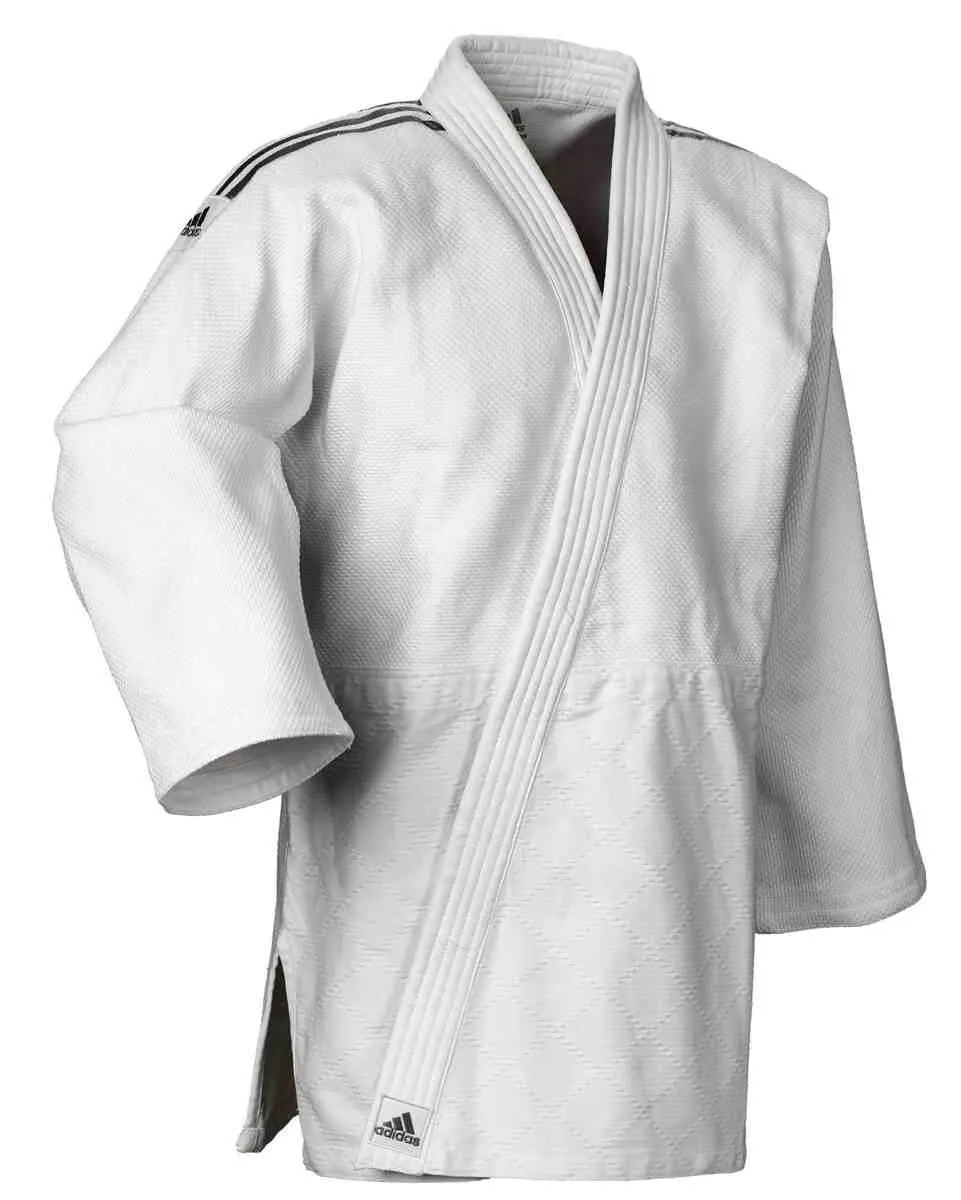 Kimono de Judo Adidas Contest J650 blanc avec bandes noires sur les épaules