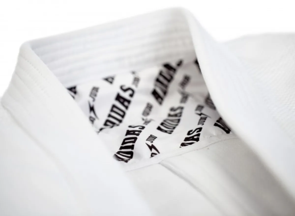 adidas Judoanzug Millenium weiß/silbernes Logo Inneseite